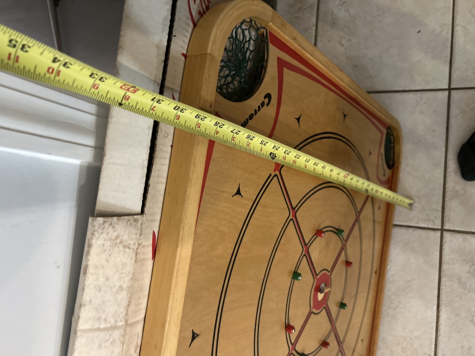 Vintage Carrom Game Board w/ Original Box 28×28 No Pieces Ludington MI