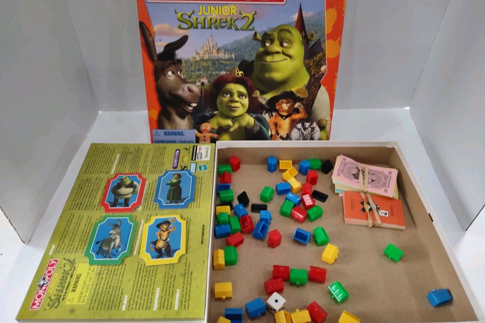 2004 MONOPOLY JUNIOR SHREK 2 BOARD GAME COMPLETE PARKER BROTHERS HASBRO VINTAGE