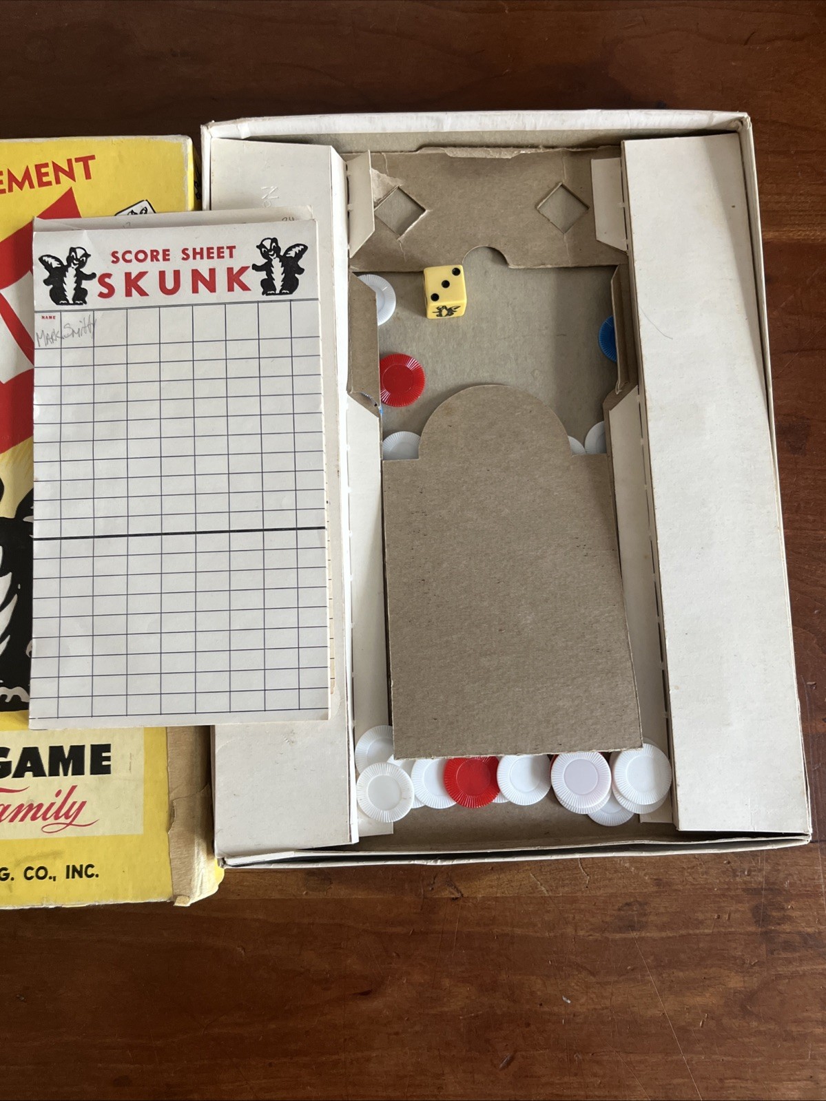 1953 Schaper Vintage Skunk Board Dice Game