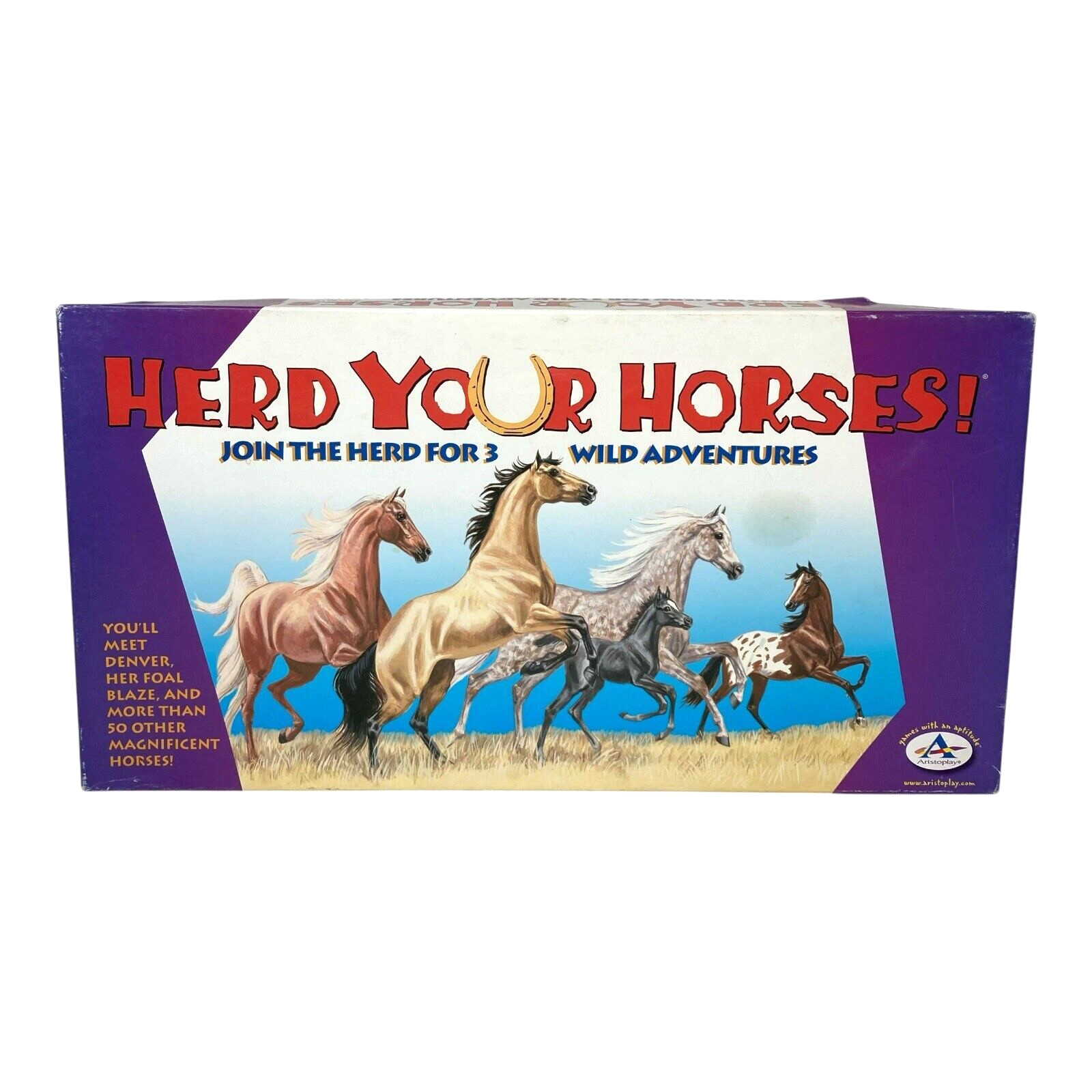 Herd Your Horses Board Game 3 Wild Adventures Aristoplay 100% Complete 2009