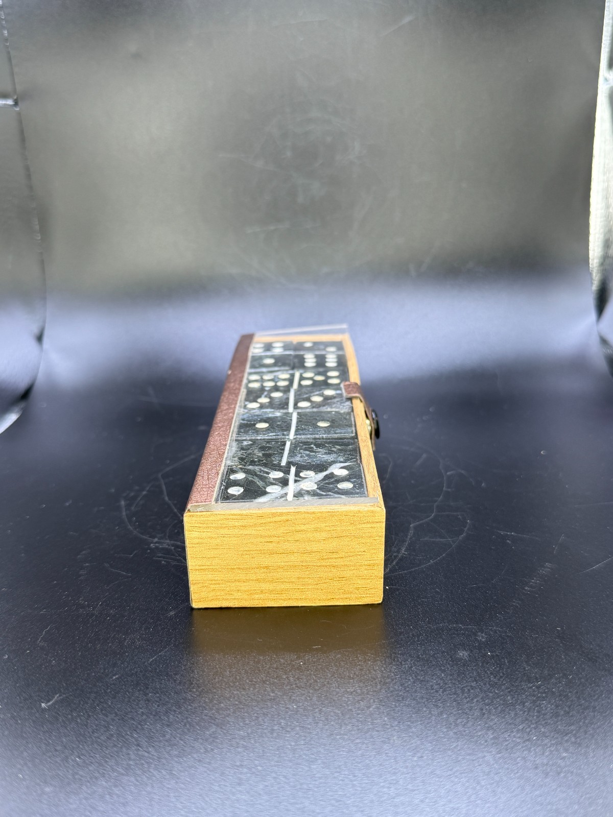 29pc Domino Set Polished Black & White Marble + Case Pakistan Never Used NEW