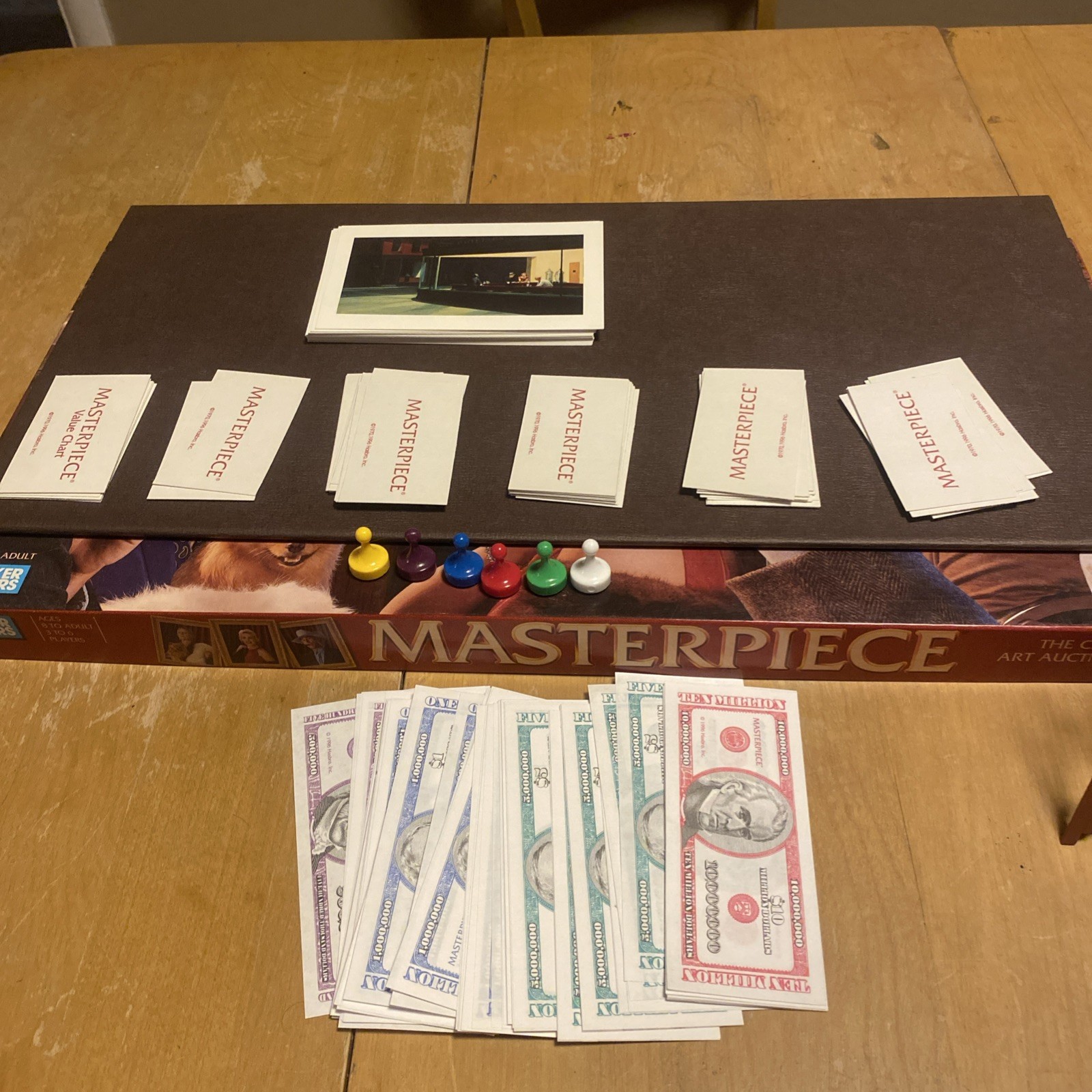 COMPLETE W/O EASEL 1996 Masterpiece Classic Art Auction Parker Brothers Game