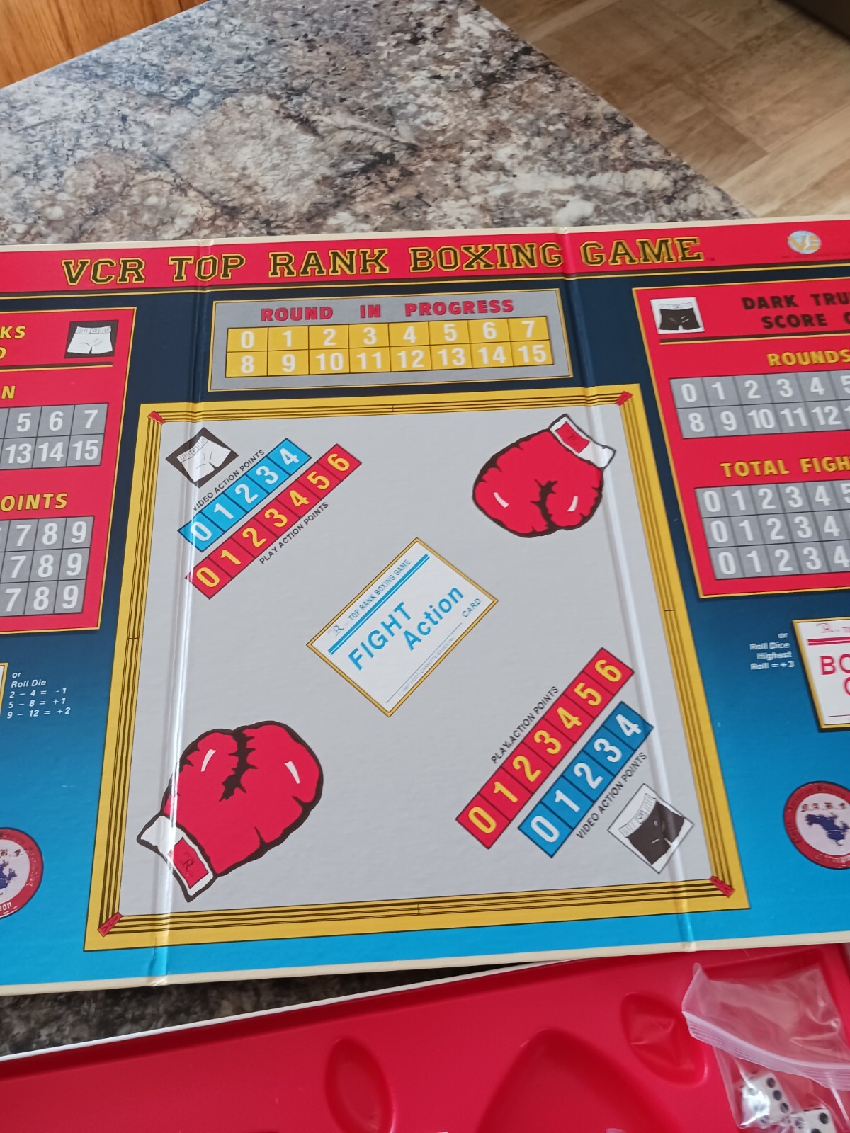 Video Cassette Games Boardgame VCR Top Rank Boxing Open But Unpunched.