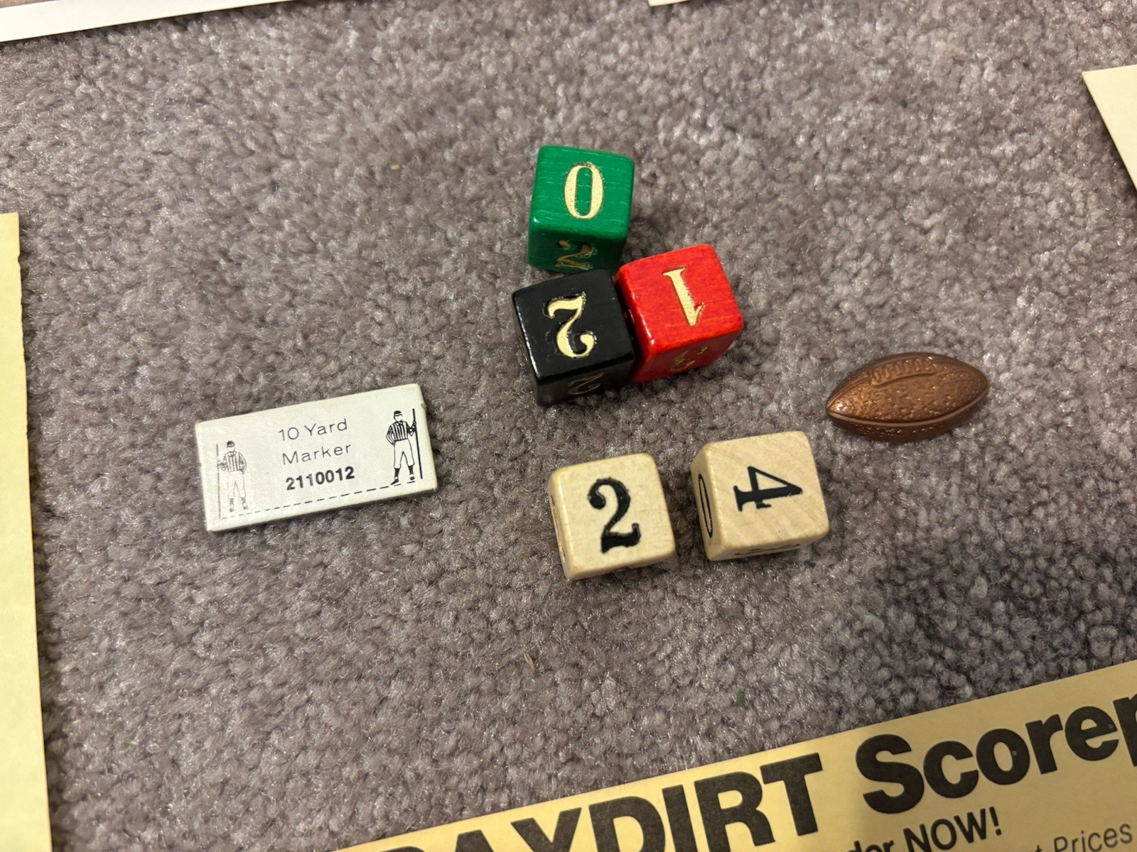 Paydirt Authentic Action NFL Football Board Game 1982 Please Read