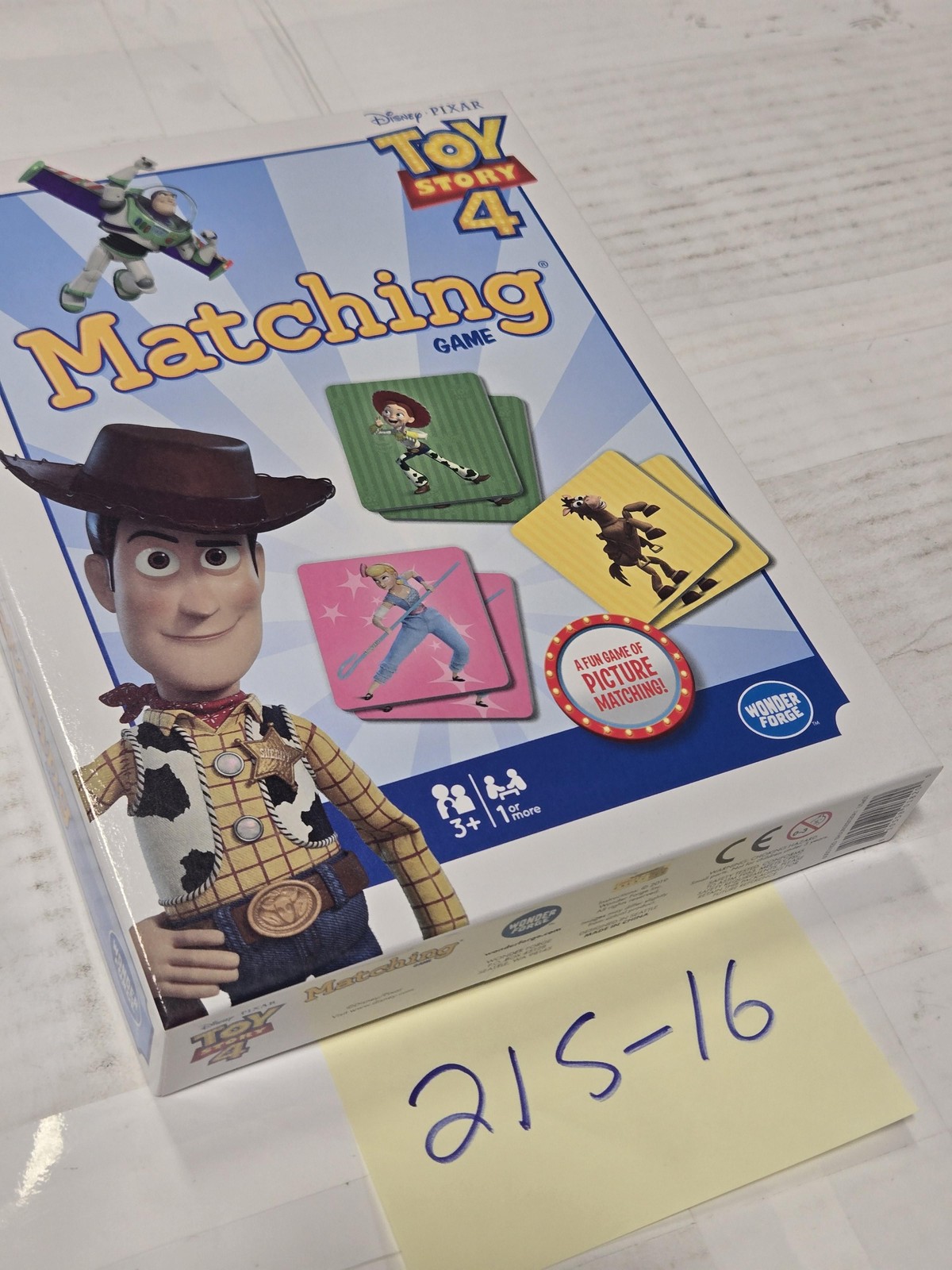 Wonder Forge Toy Story 4 Kids Picture Matching Memory Game 1+ Players 3+ Used
