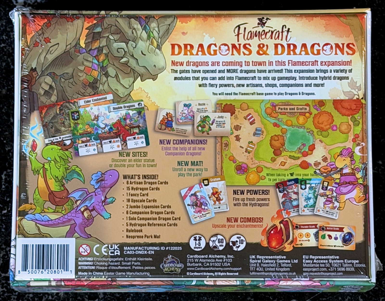 Flamecraft: Dragons & Dragons Expansion – Cardboard Alchemy – New / Sealed