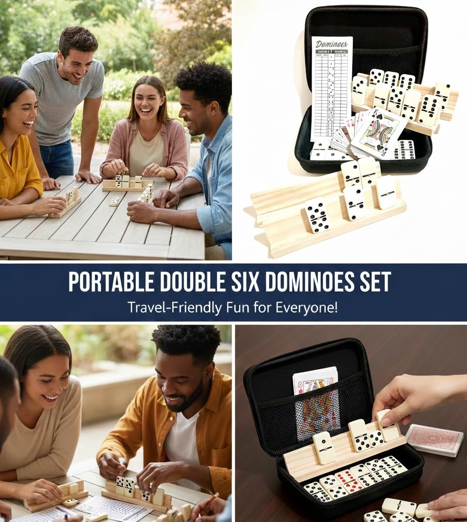 Double 6 Dominoes Set for Adults 28 Tiles Game PRK 14 Complete Set
