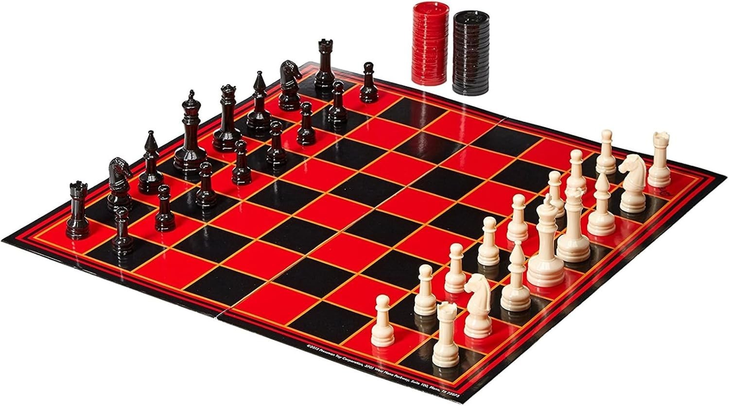 Chess / Checkers / Backgammon – 3 Games in One with Full Size Staunton Chess …
