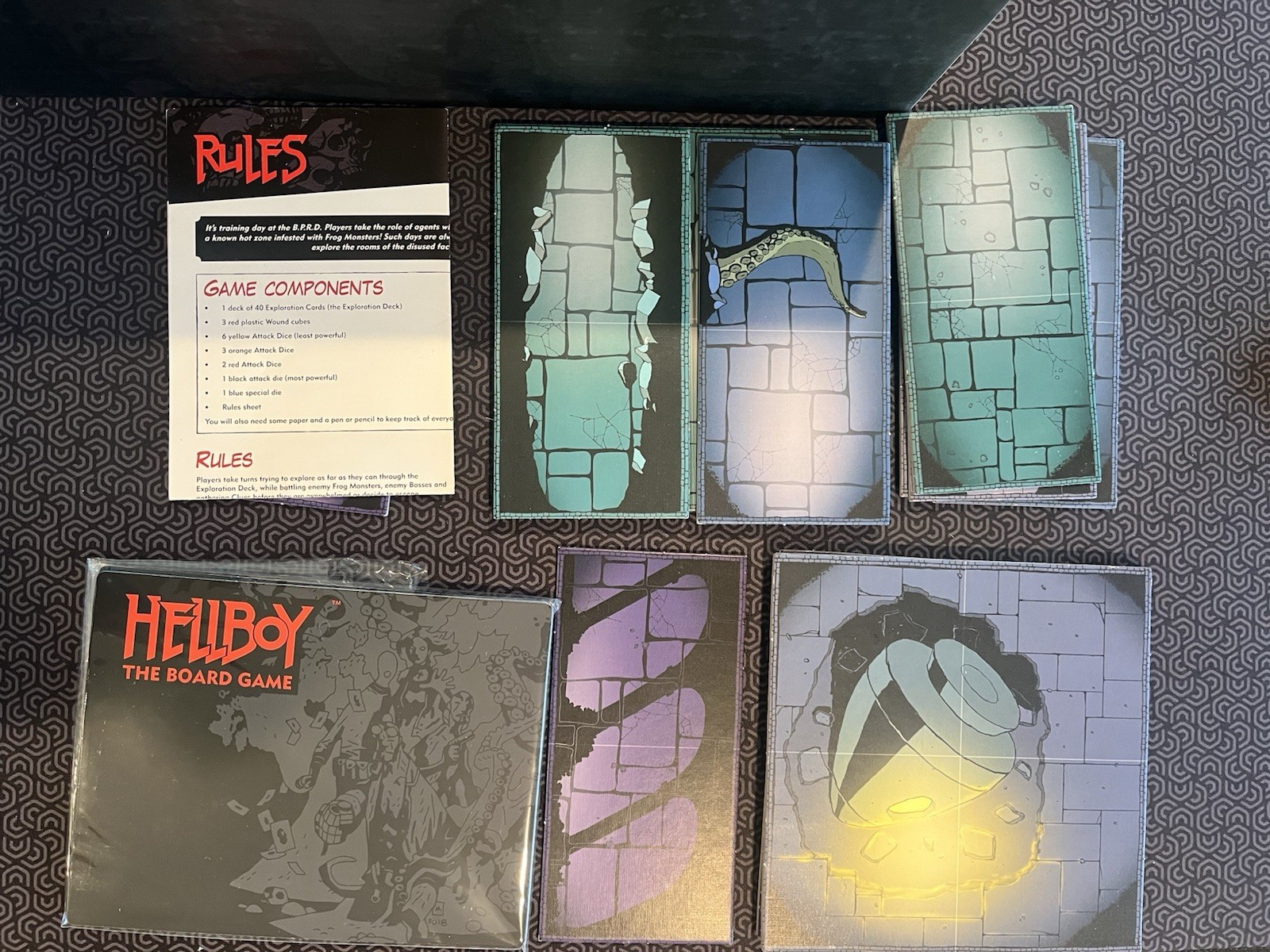Hellboy The Board Game Kickstarter Edition + Big Box Of Doom & 3 Expansions