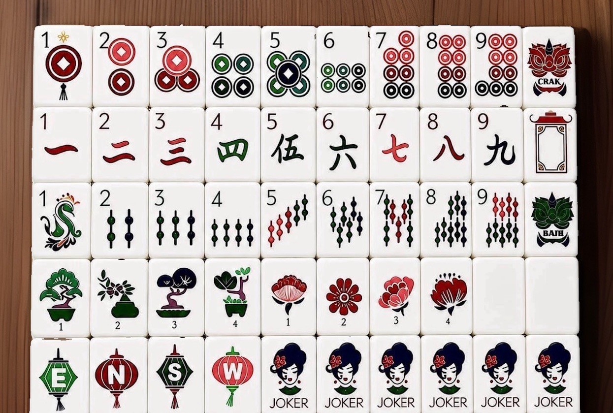 American Mahjong Set•160 Engraved Tiles •Racks & Pushers•Leather Tile Satchel