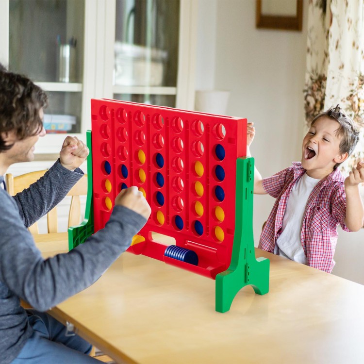 Jumbo 4-to-Score Connect Game Set – Giant Connect Four on Wall or Table with Bag