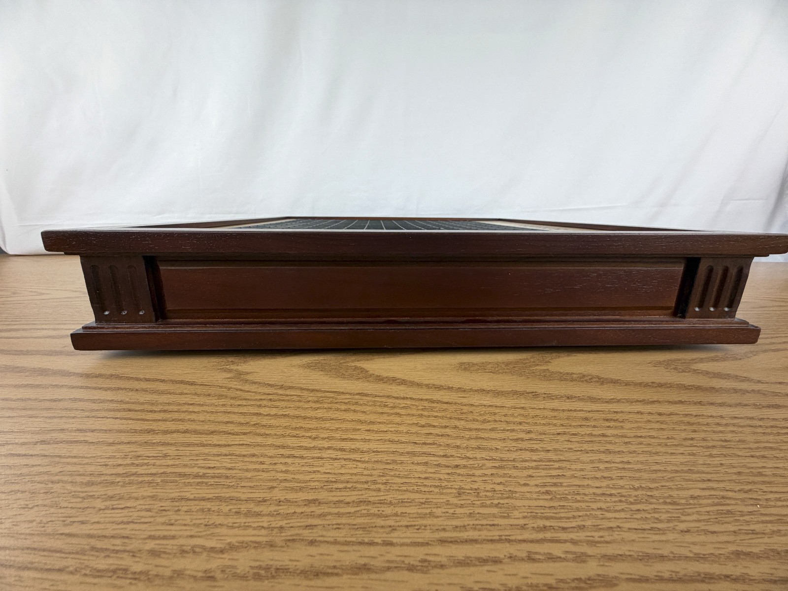 Scrabble Heirloom Edition with Rotating Solid Walnut Cabinet Turntable Open Box
