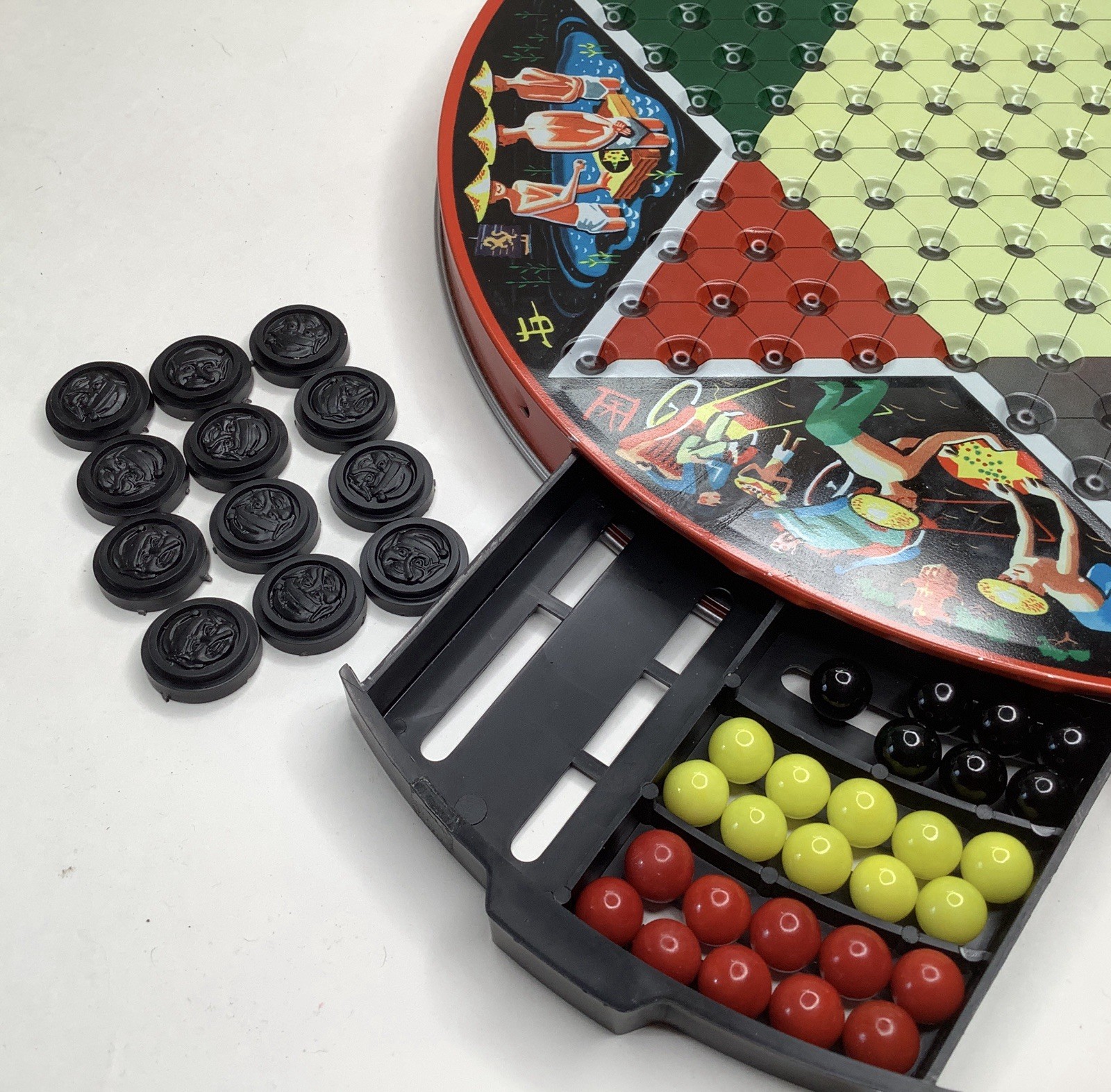Vintage 1977 Chinese Checkers & Regular Checkers Deluxe Tin Board Game by Steven