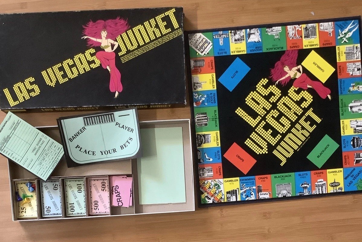 Las Vegas Junket Board Game-Cadaco-Casino Style Gaming 1979 Vintage Complete
