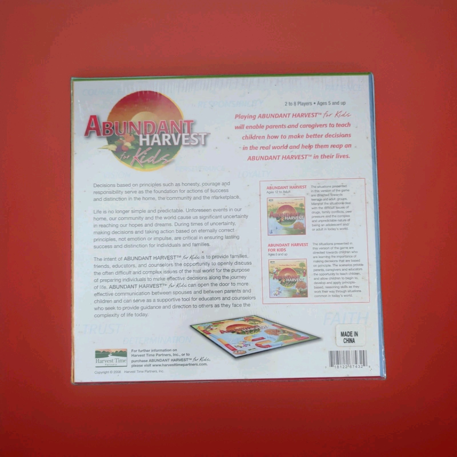 Abundant Harvest For Kids A Conversation Game New Sealed 2-8 Players Ages 5 +