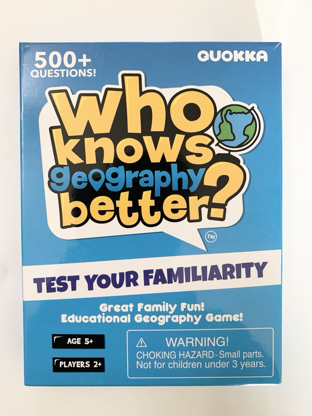 500+ Questions Who Knows Geography Better Card Game Ages 5+ Players 2+