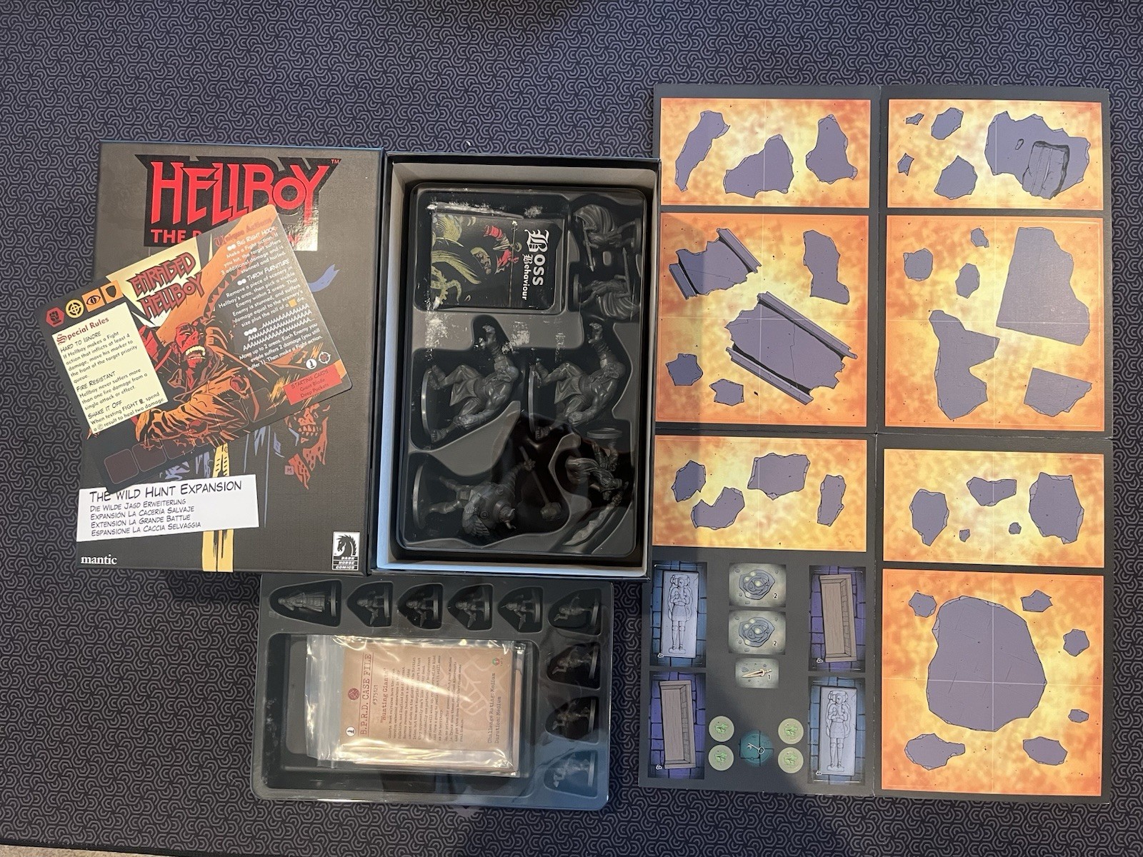 Hellboy The Board Game Kickstarter Edition + Big Box Of Doom & 3 Expansions