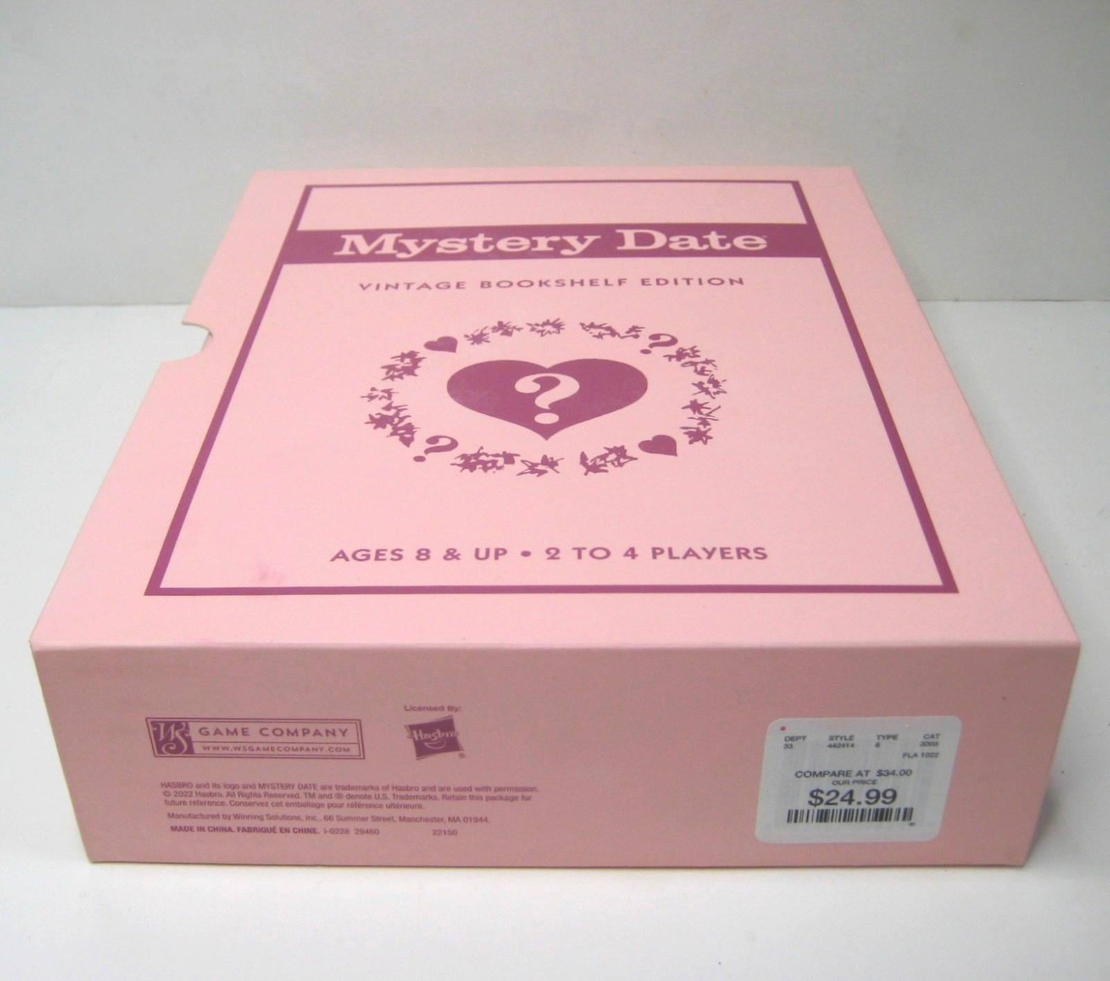 Mystery Date Vintage Bookshelf Edition Board Game Never Played with Sealed Cards