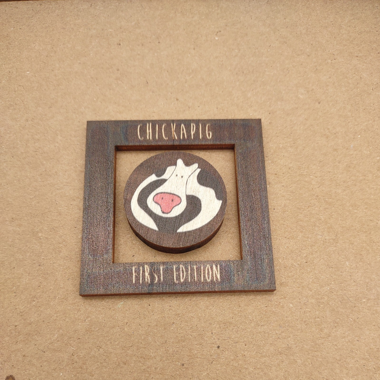 Chickapig First Edition A Farm to Table Board Game Unpunched Wood Pieces NIOB