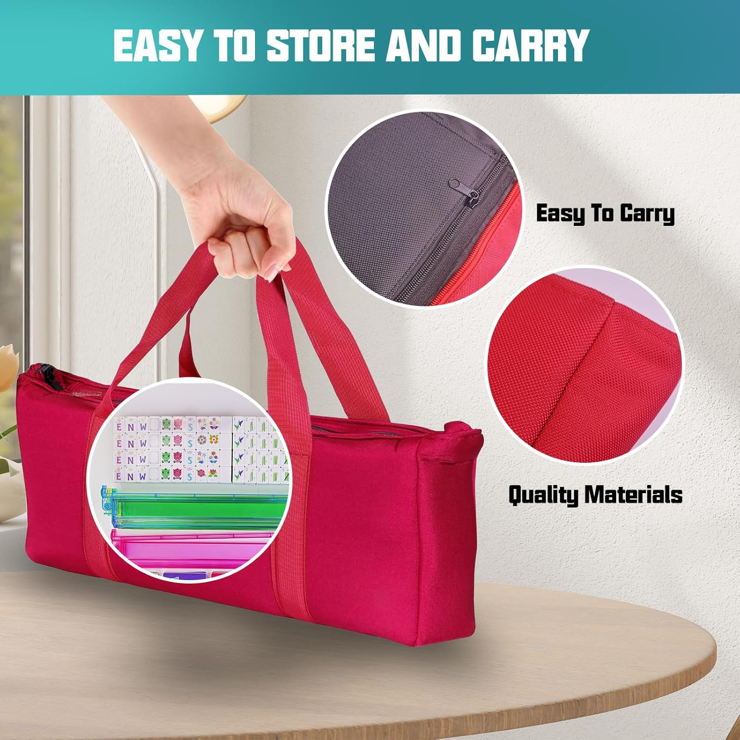 American Mahjong Game Set, Portable Carrying Bag,Acrylic 160 Tiles,Western Mahjo