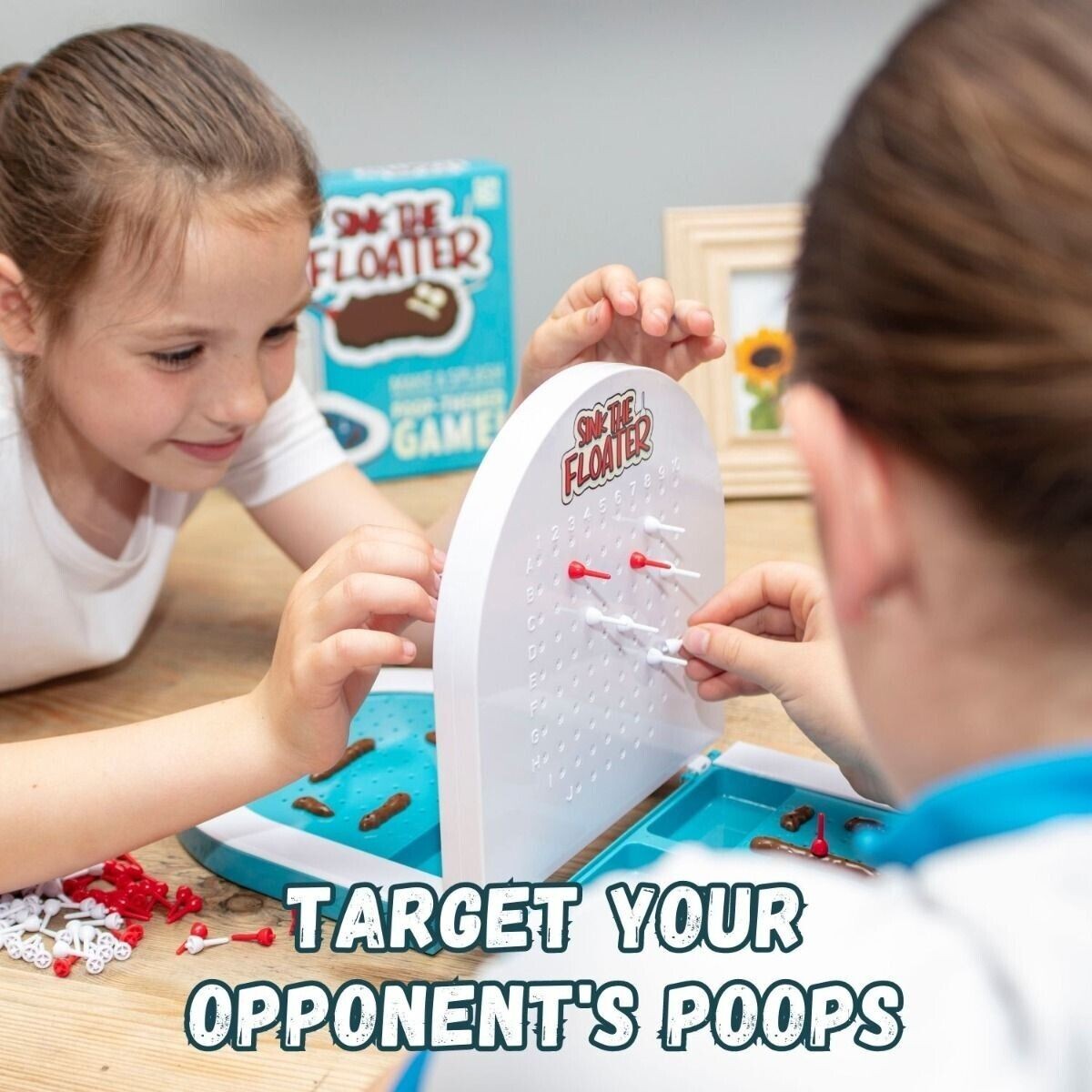Sink The Poop Floater Board Game 2 Player Children Funny Stink Fart Toilet Turd