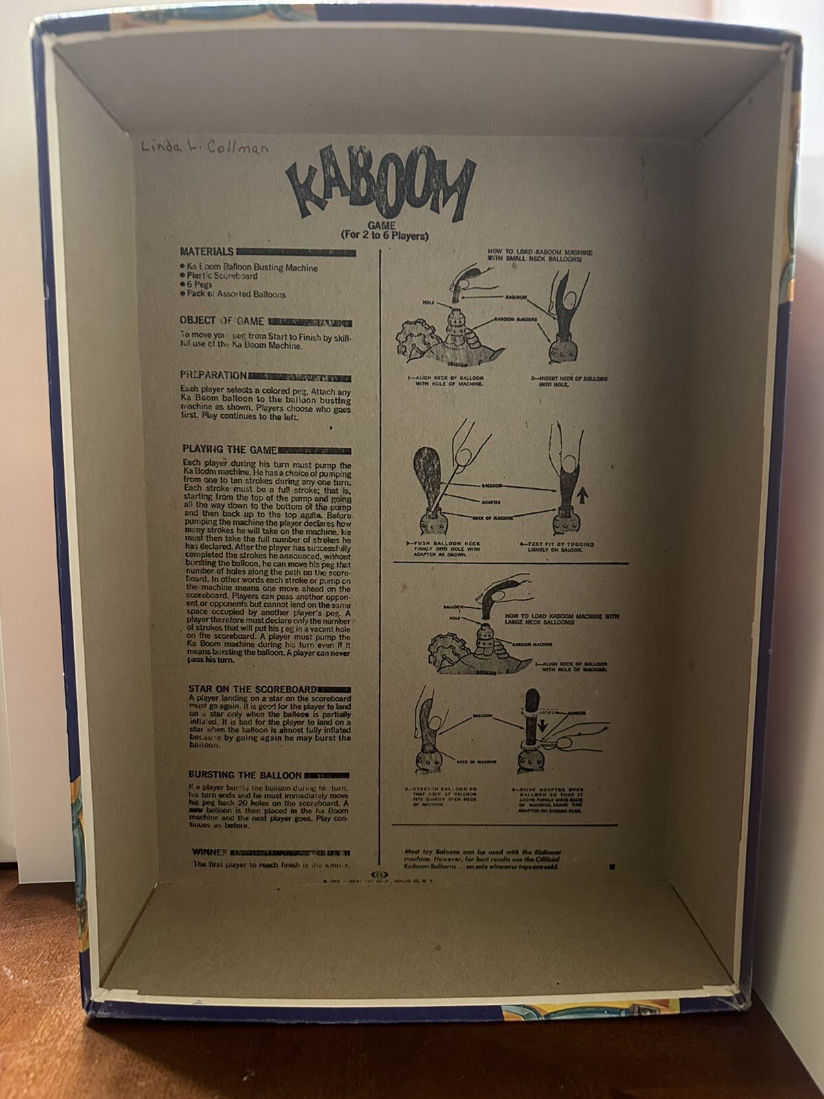 Kaboom Balloon Busting VTG Ideal Board Game 2433-1 OG First 1st Edition
