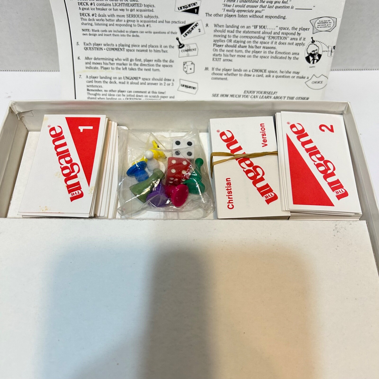 Vintage 1991 The Ungame Christian Version Self Expression Game By Talicor Comple
