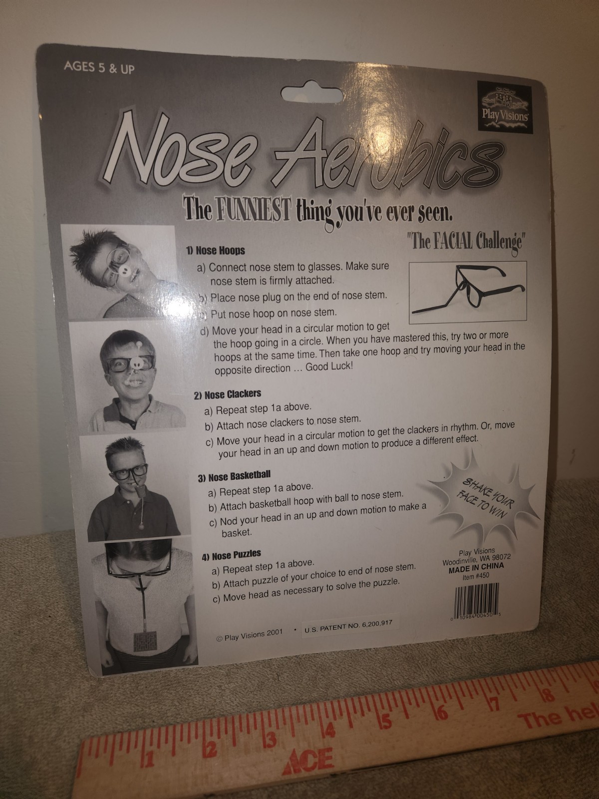 Nose Aerobics Balance Challenge Toy Game Glasses Play Visions Facial Challenge
