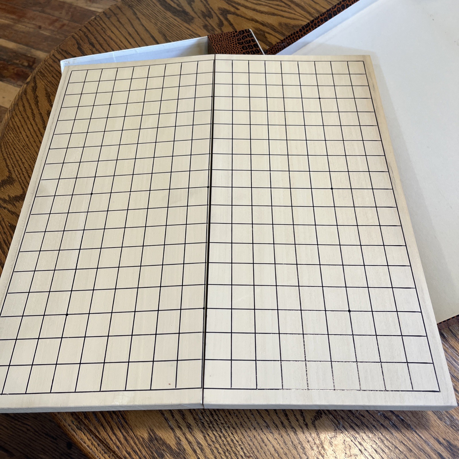Vintage Japanese Go Game Wood Board Made in Japan Original Box