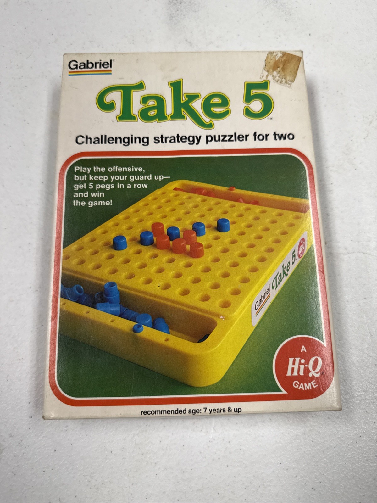 Vintage 1977 Take 5 Strategy Peg Game Puzzler by Gabriel A Hi-Q Game INCOMPLETE