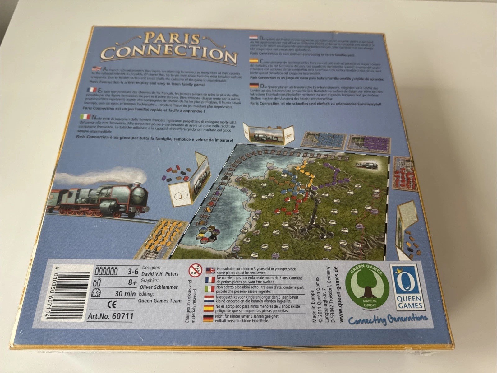 NEW SEALED PARIS CONNECTION BOARD GAME 3-6 Players 30 Minutes Queen Games