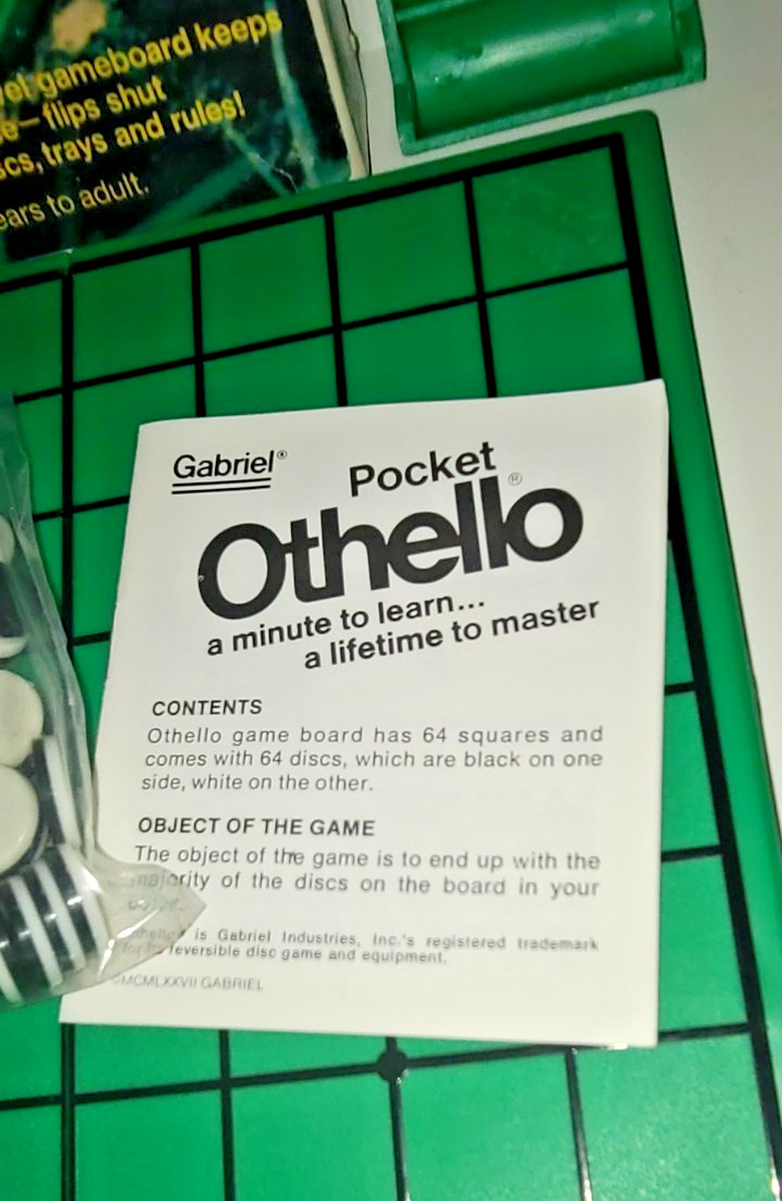 1970s OTHELLO Board Game POCKET Version By GABRIEL Sealed DISCS Pk – NOS w/Box