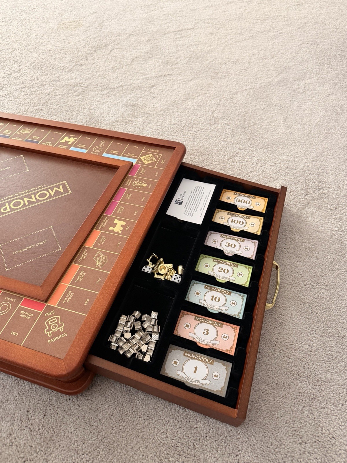 Monopoly Luxury Wooden Edition with Wood Game Board New Premium Collectible