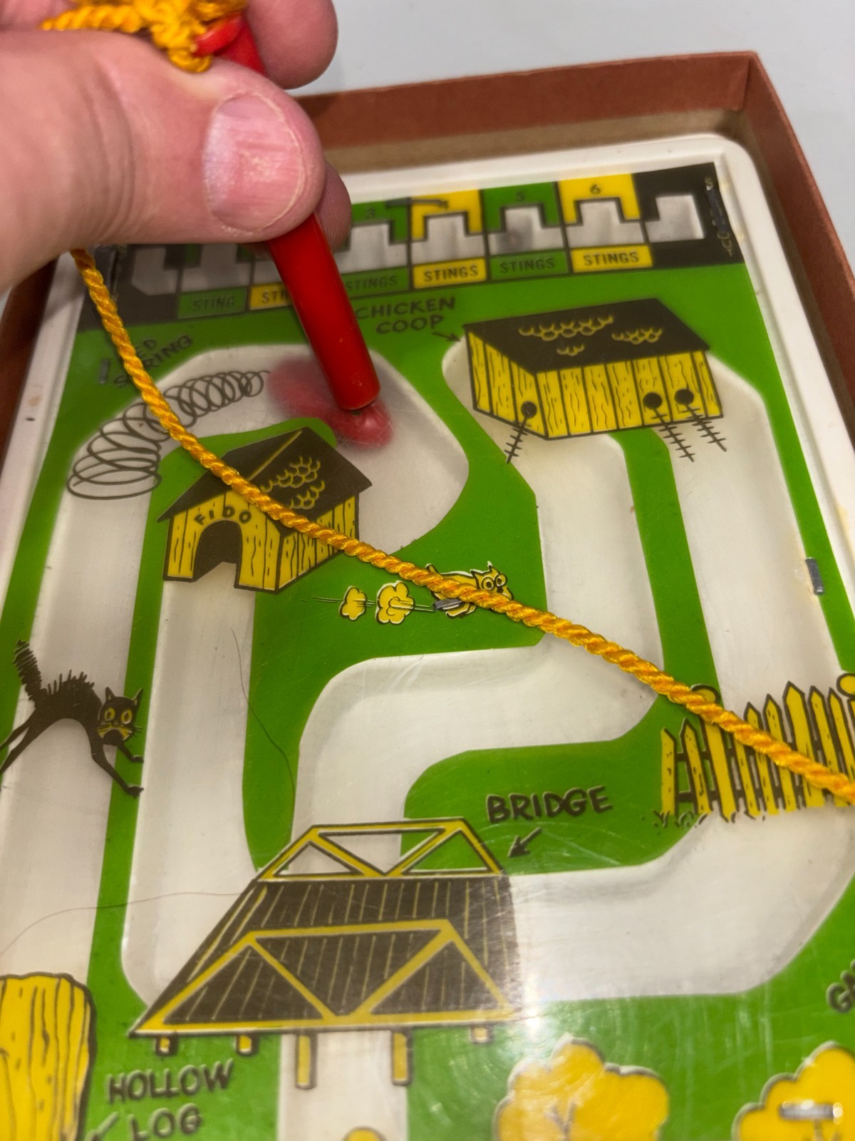 Vintage 1956 Schaper Toys Tickle Bee Magnetic Maze Game Complete Board Game