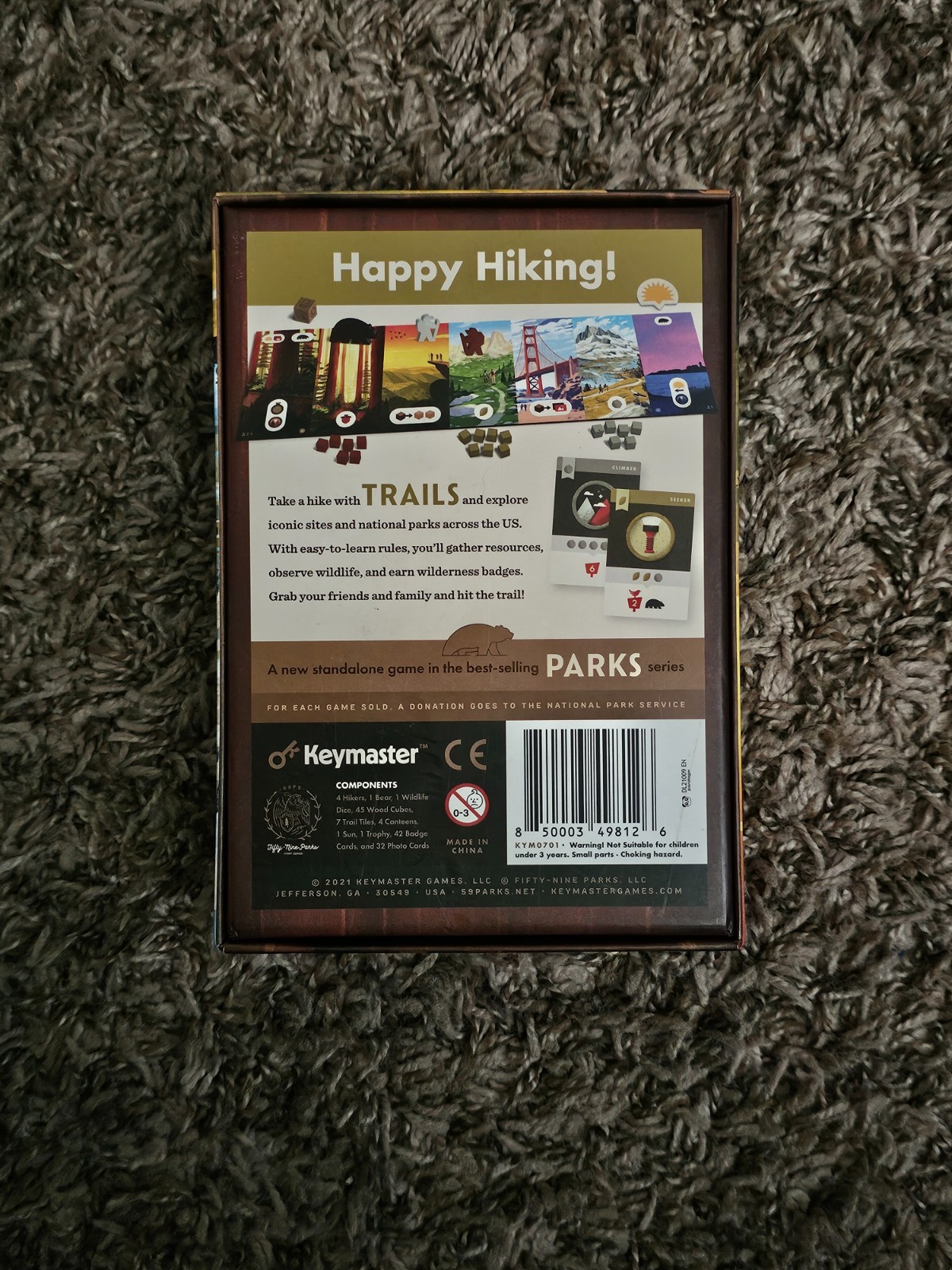 Trails A Parks Hiking Card Board Game Keymaster 2-4 Players