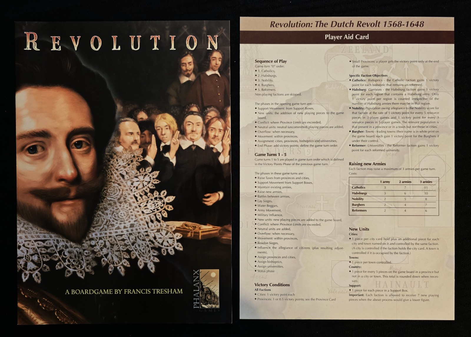 “REVOLUTION” STRATEGY BOARD GAME – PHALANX – PUNCHED, COMPLETE + EXTRAS