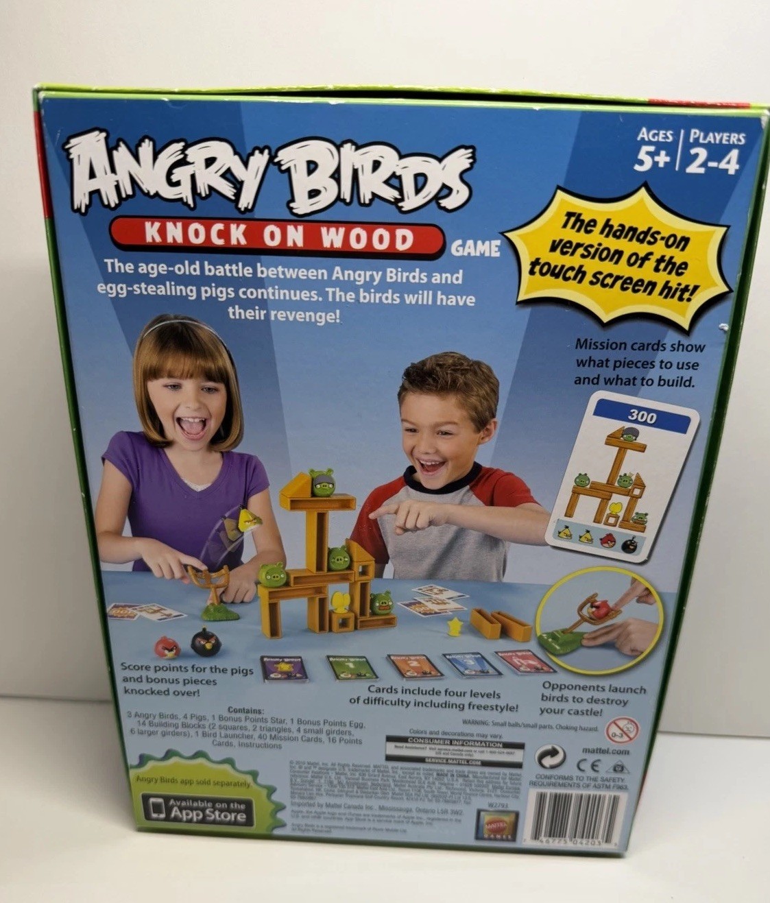 Angry Birds KNOCK ON WOOD Building Game 2-4 Players Mattel Ages 5+ Complete