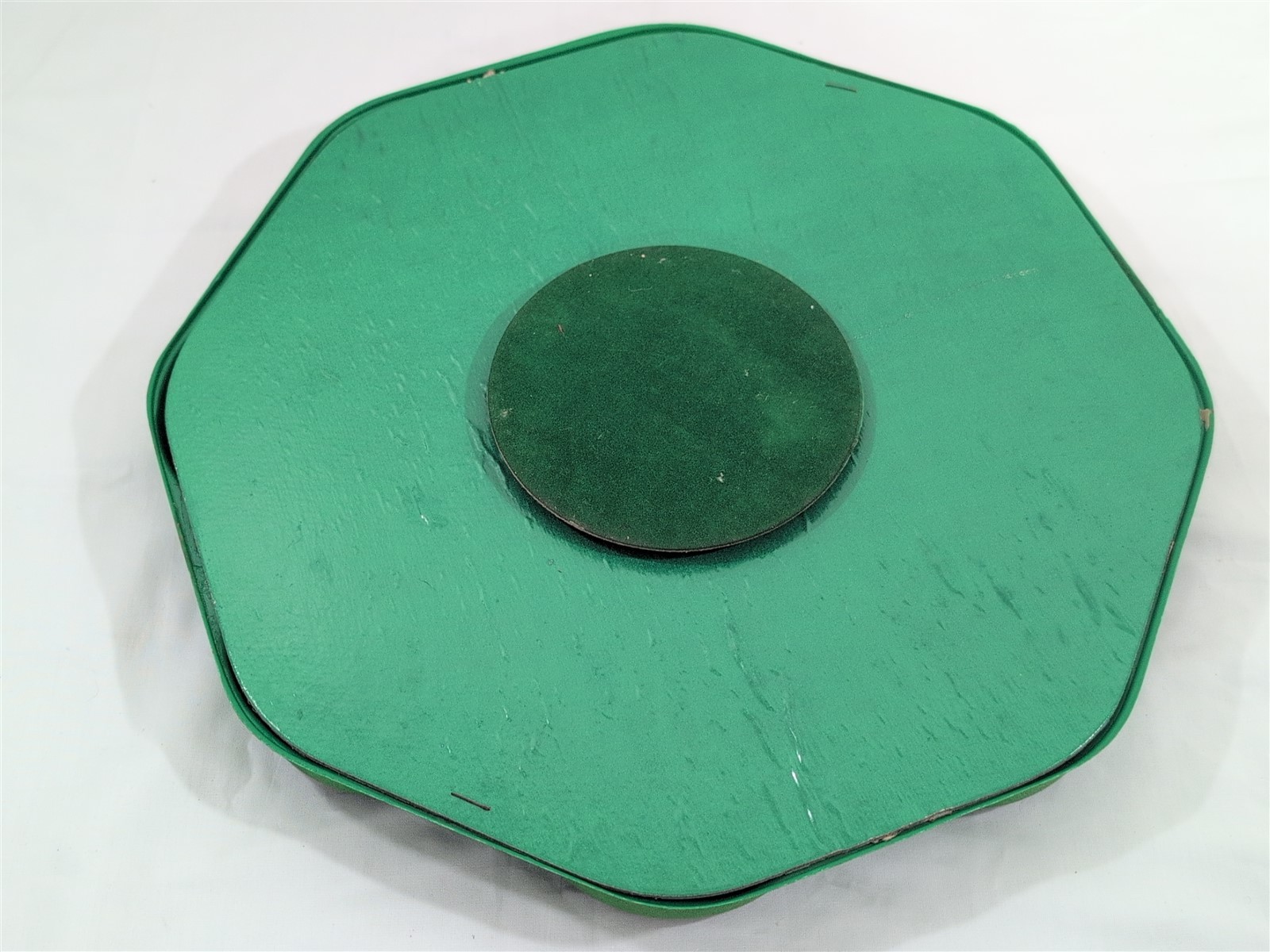 Vtg Michigan Rummy Black Cat Revolving Tray Green FELTED w/ Box RARE! Party Game