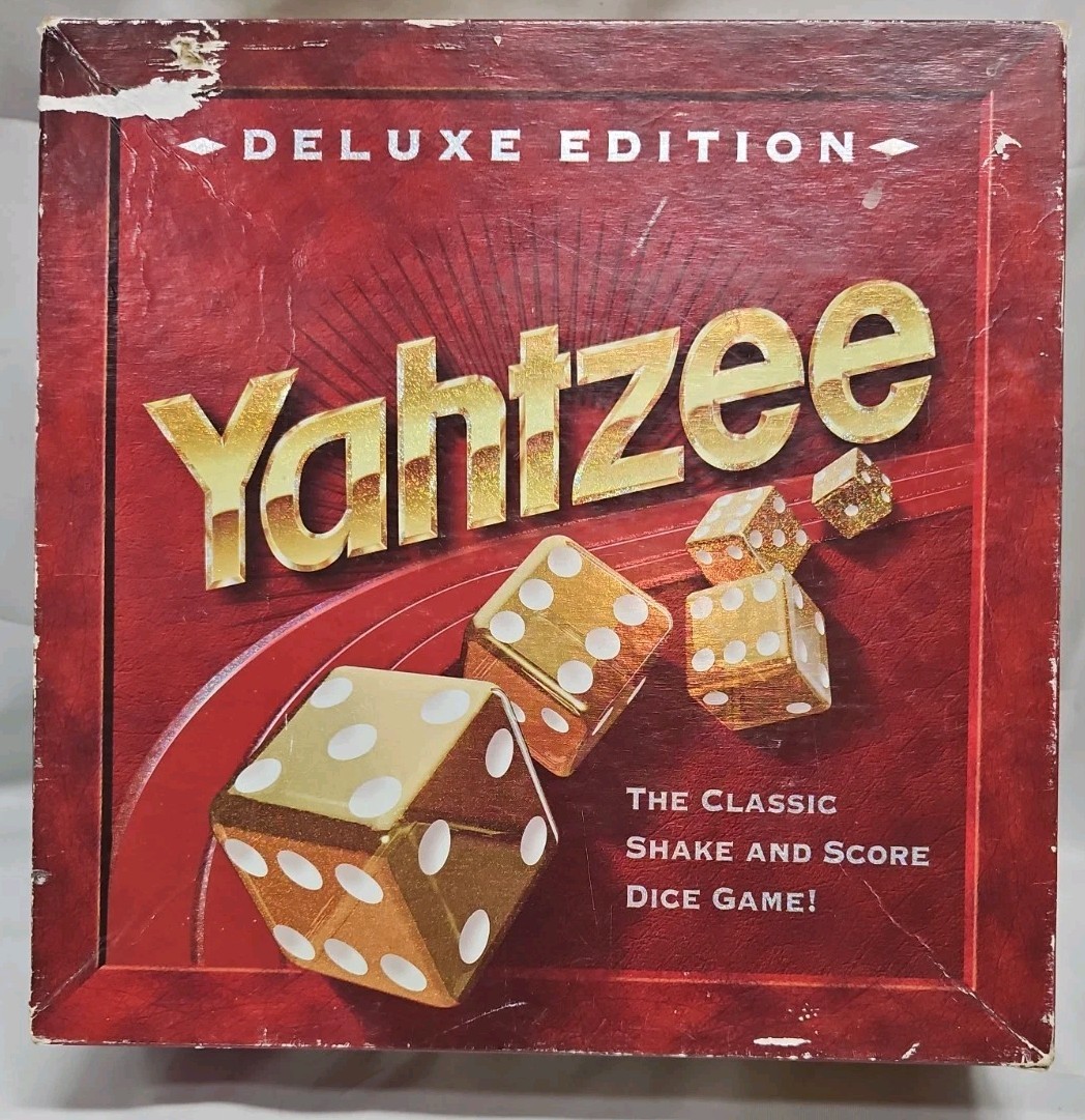 Yahtzee Deluxe Edition Gold Dice Vintage 1997 Game Shake, New Pencils Complete