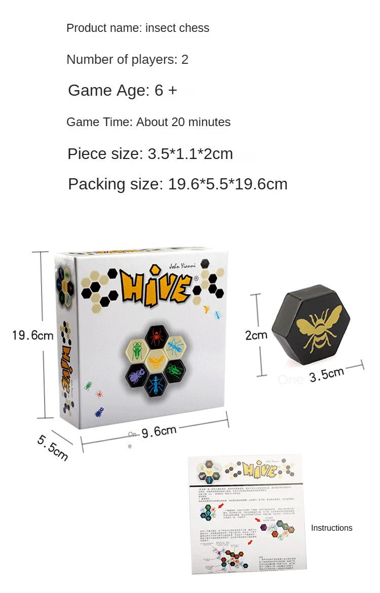 New Hive Board Game 2 Players Family Party Parents With Children Funny Game Gift