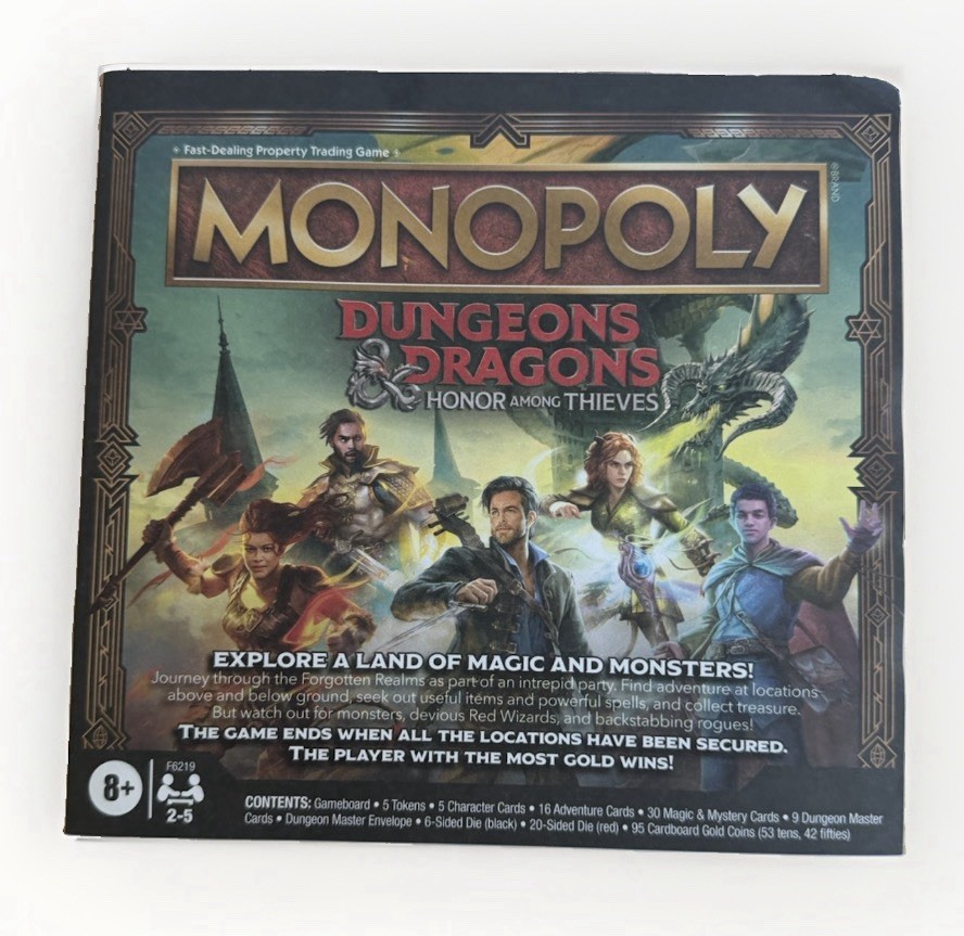 Monopoly Dungeons Dragons Honor Among Thieves Game Board Manual Replacement Die