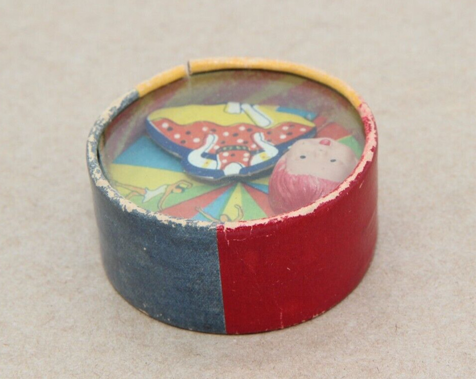 Vintage 2 Sided Handheld Dexterity Puzzle Occupied Japan Girl/Bear w. Barrel