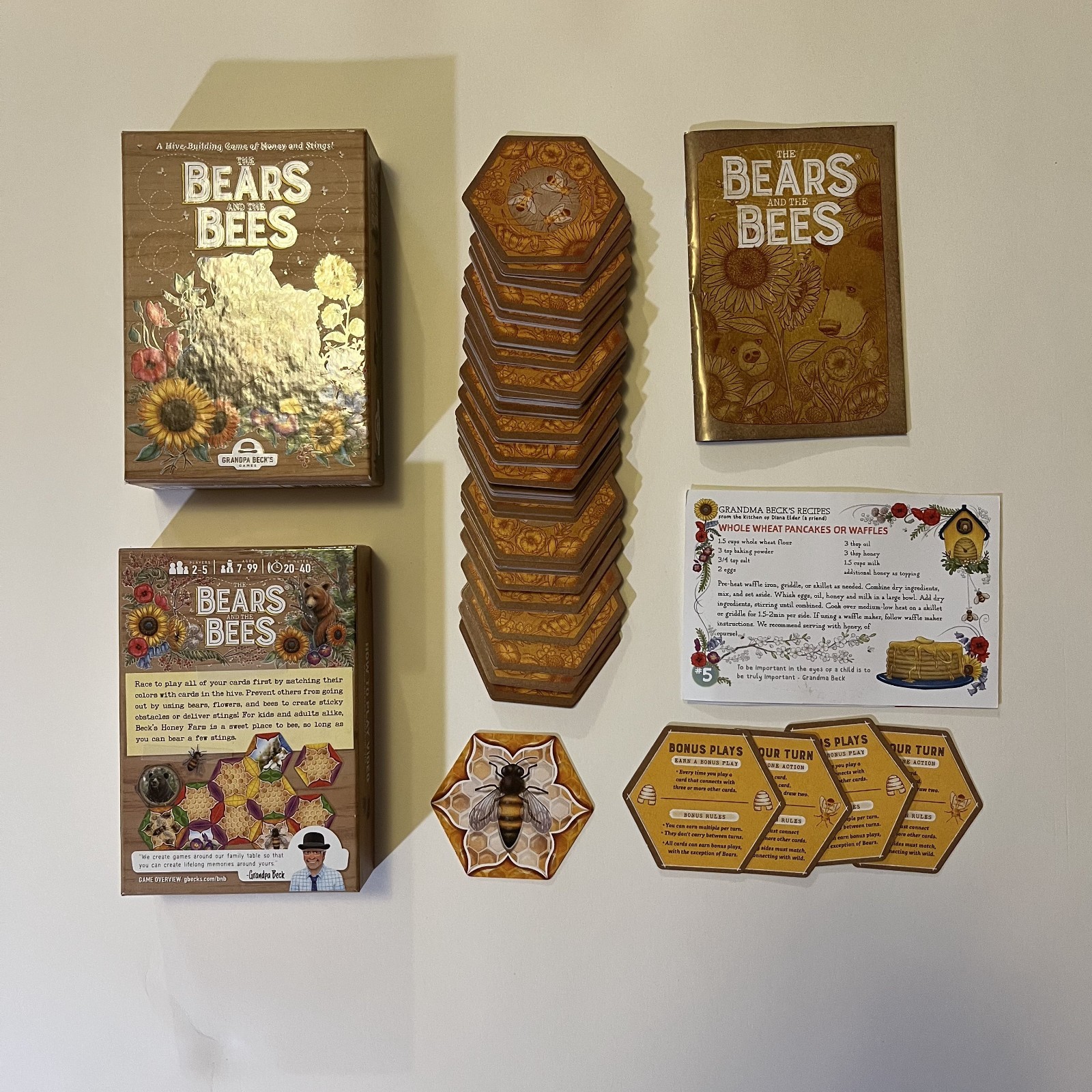 Grandpa Beck’s The Bears and The Bees Family Card Game Complete Hive Building 7+