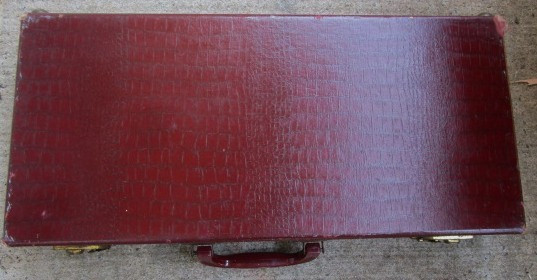 Vintage LOWE Mah Jong Red Storage Case ONLY w/ Key & Tile Holders