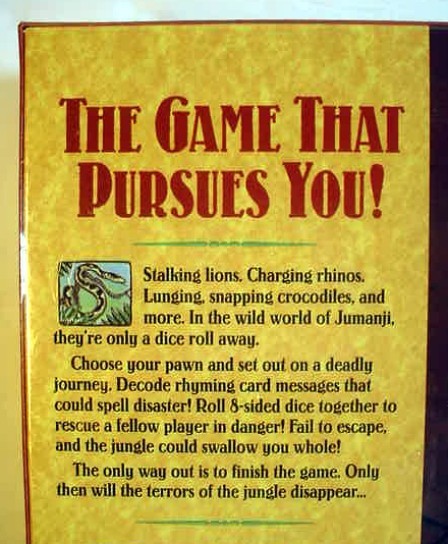 New Vintage 1995 JUMANJI The Game Milton Bradley SEALED