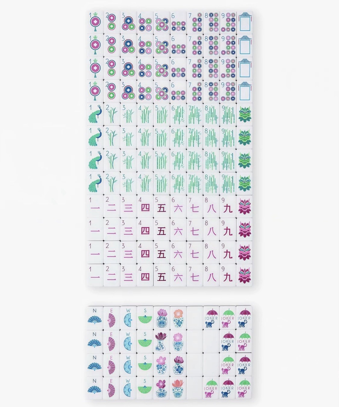 American Mahjong Game Set, 160 Dark Purple Layered Mah Jong Tiles