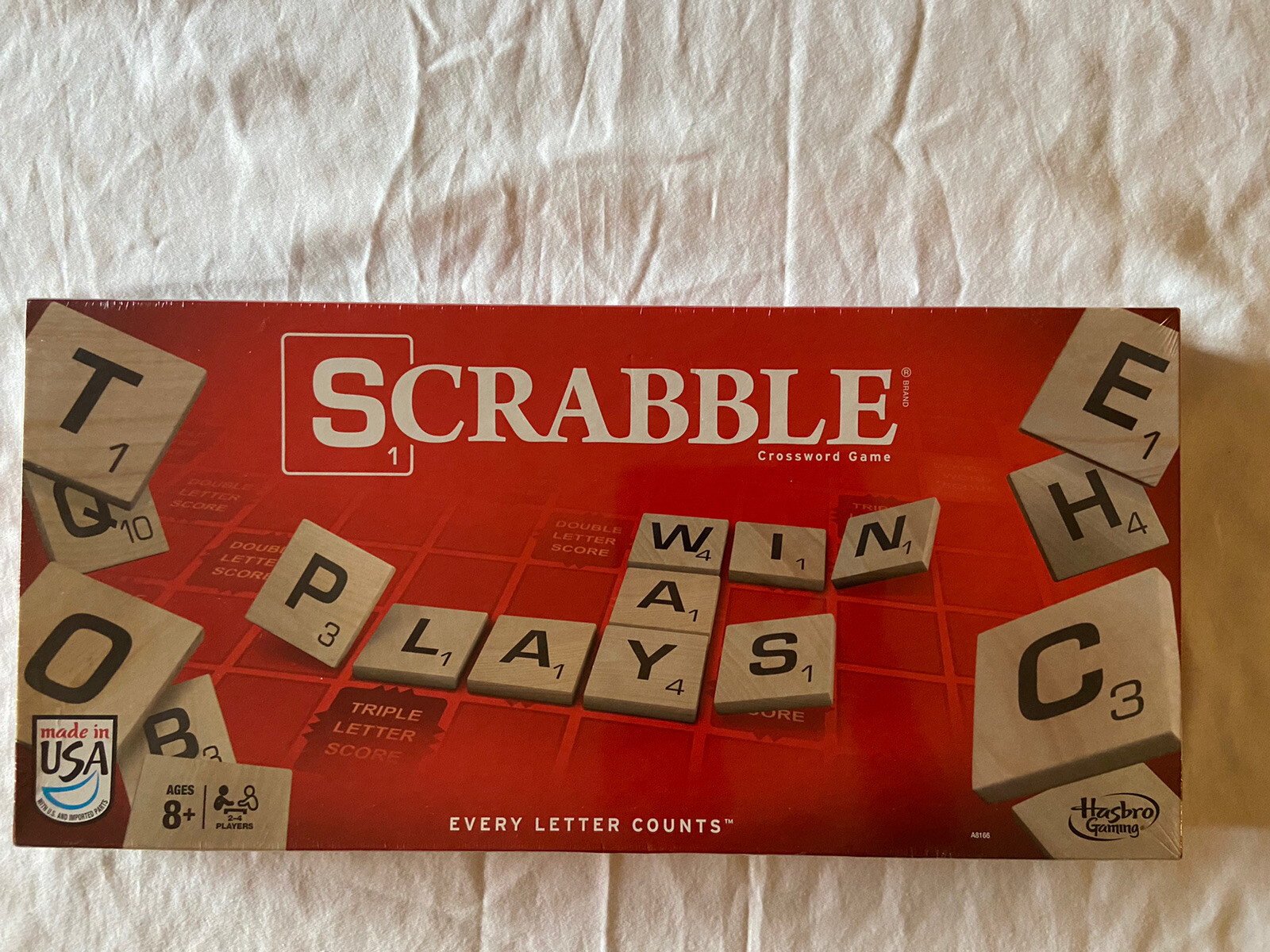 Hasbro Gaming Scrabble Crossword Game Every Letter Counts Made in USA New Sealed