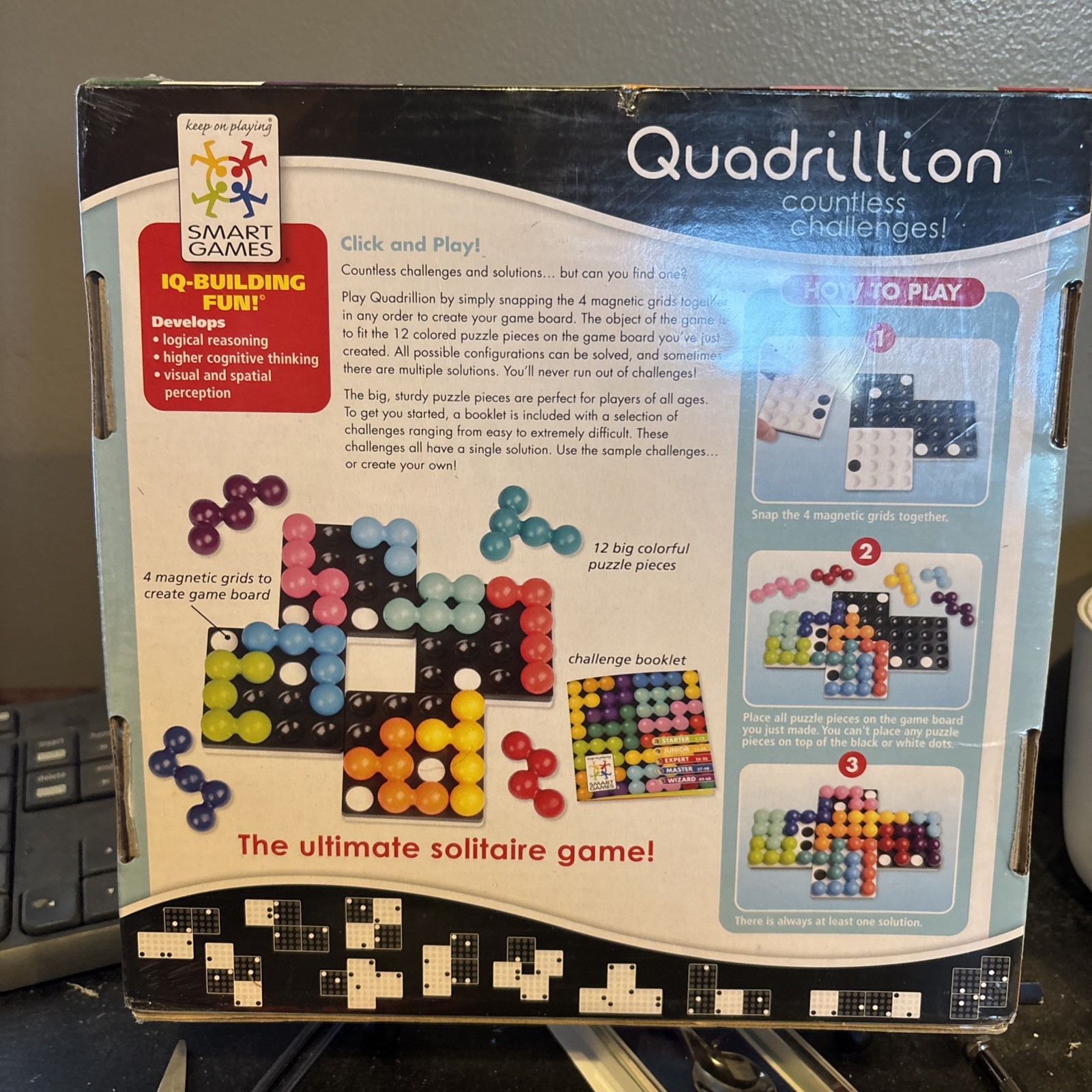 NEW! SEALED! Smart Games Quadrillion Magnetic Puzzle Game, Solitaire, 1+ Players
