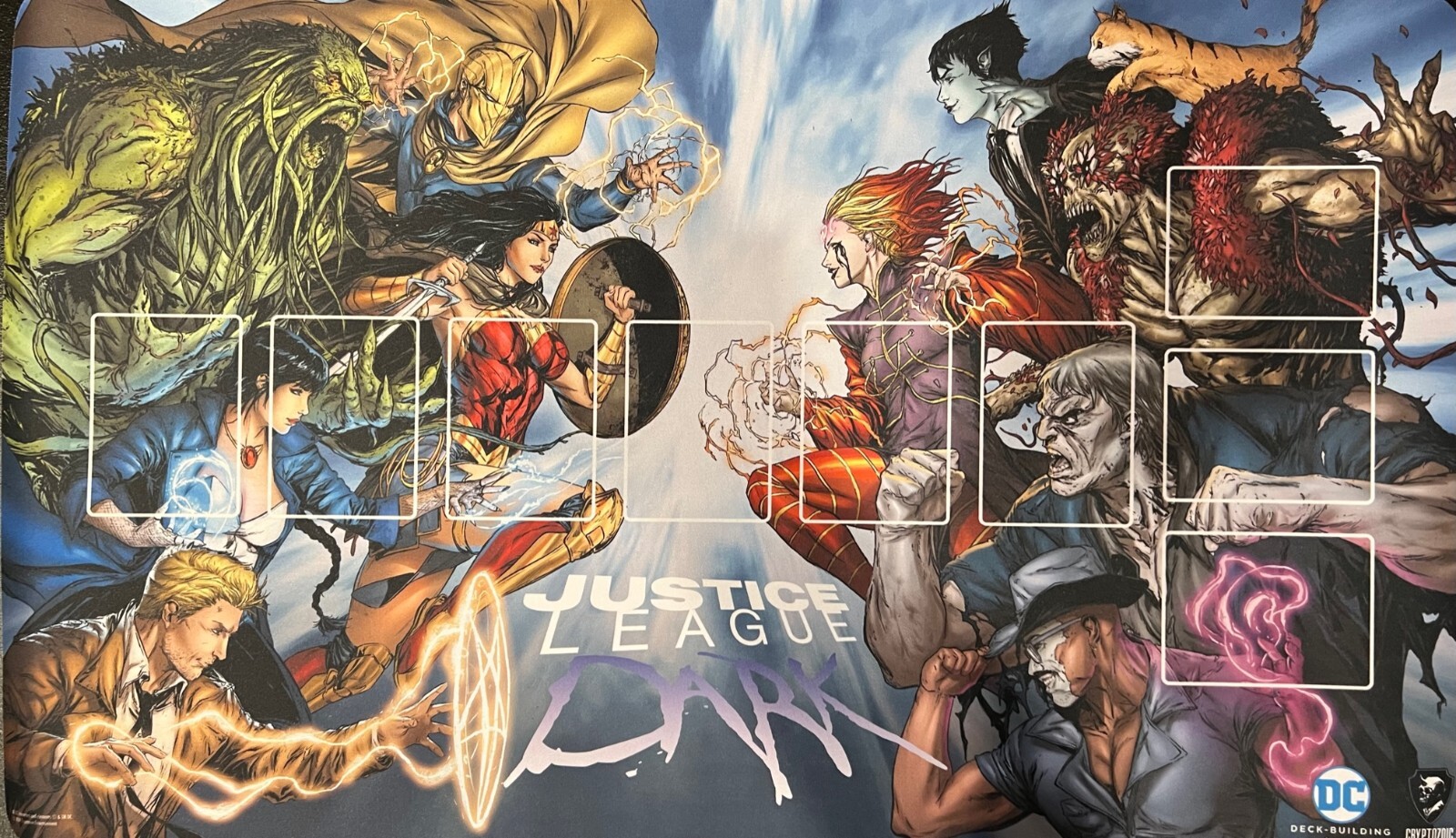New DC Deck Building Game Justice League Dark Kickstarter + 2 Playmat +Free Ship