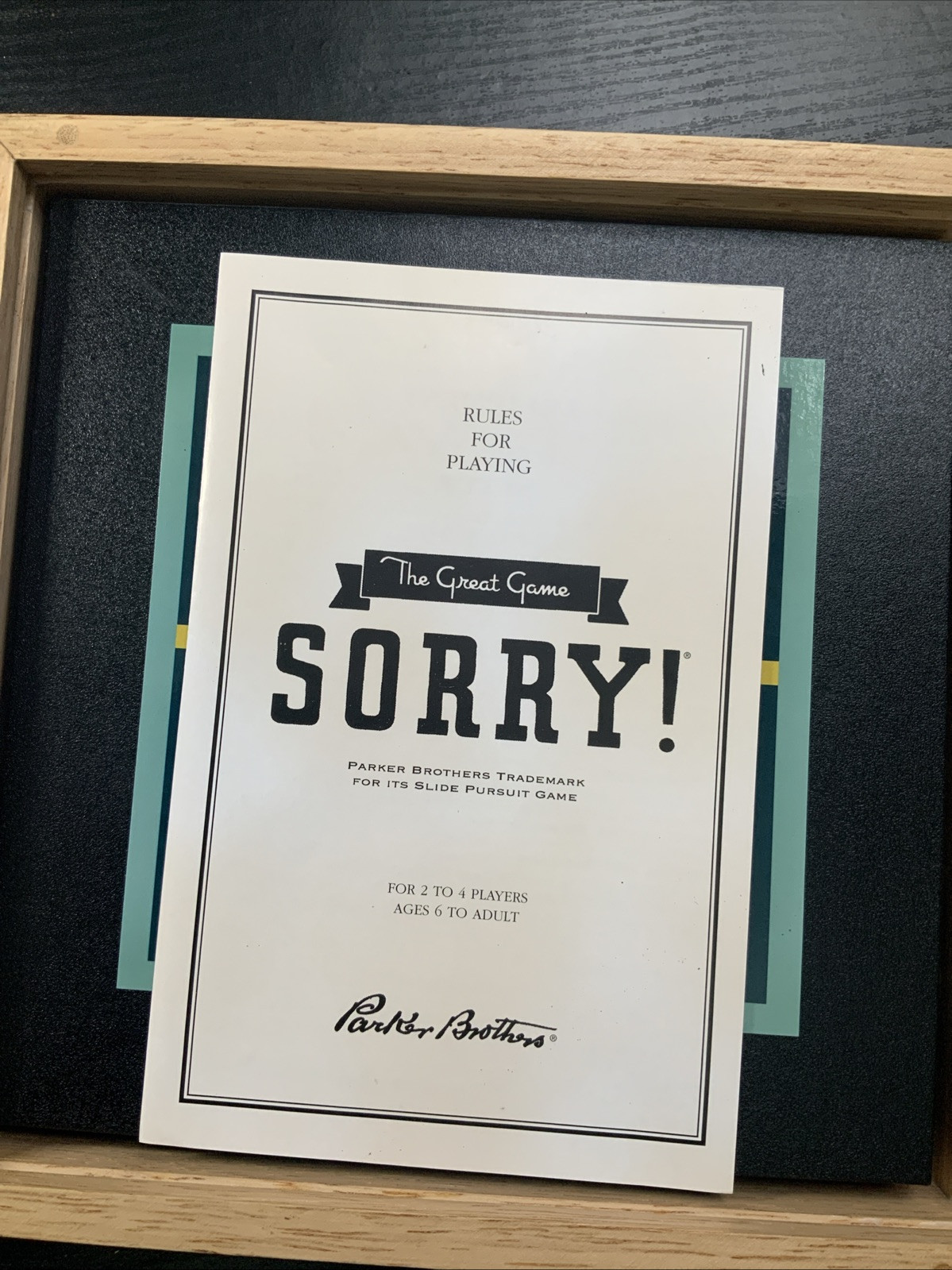 THE GREAT GAME SORRY PARKER BROTHERS TRADEMARK FOR ITS SLIDE PURSUIT GAME